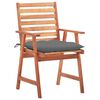 vidaXL Outdoor Dining Chairs 3 pcs with Cushions Solid Acacia Wood