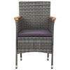 vidaXL 3 Piece Garden Dining Set Grey