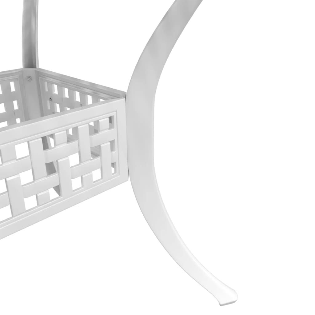 vidaXL 3 Piece Bistro Set White Cast Aluminium