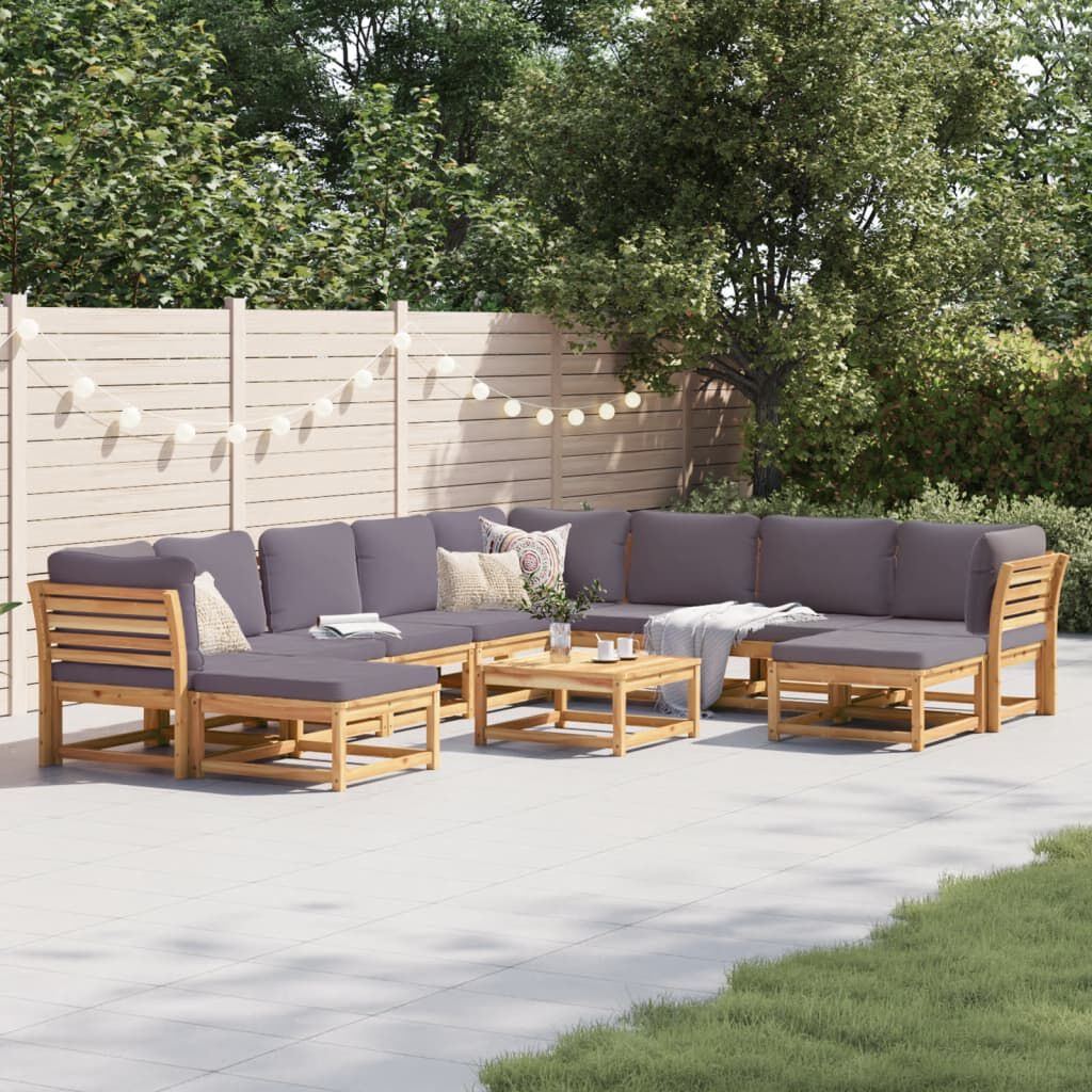 vidaXL 11 Piece Garden Lounge Set with Cushions Solid Wood Acacia