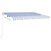 vidaXL Manual Retractable Awning 400x300 cm Blue and White