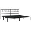vidaXL Metal Bed Frame without Mattress with Headboard Black 183x213cm