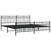 vidaXL Metal Bed Frame without Mattress with Footboard Black 193x203cm