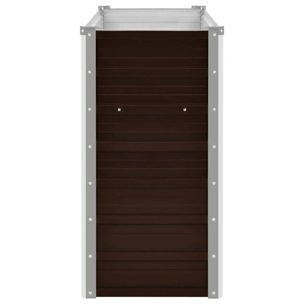 vidaXL Garden Raised Bed Brown 160x40x77 cm Galvanised Steel