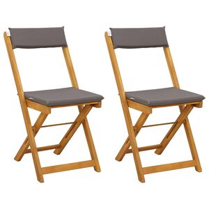 vidaXL Outdoor Bistro Chairs 2 pcs Solid Acacia Wood