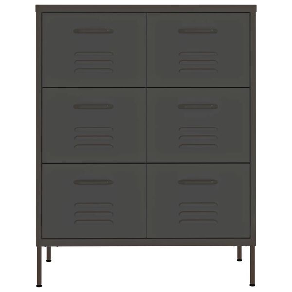 vidaXL Drawer Cabinet Anthracite 80x35x101.5 cm Steel