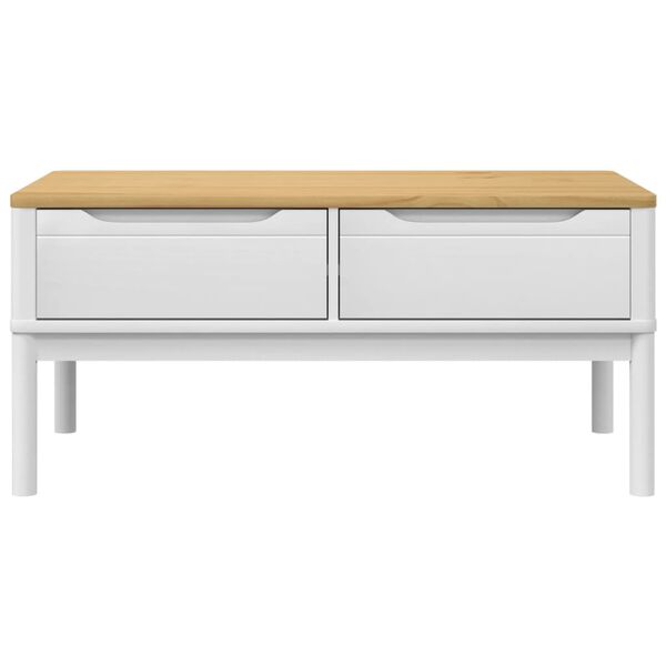 vidaXL Coffee Table FLORO White 99x55.5x45 cm Solid Pine Wood