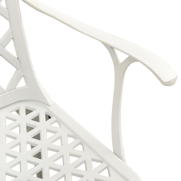 vidaXL 3 Piece Bistro Set Cast Aluminium White