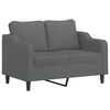 vidaXL 2 Piece Sofa Set with Cushions Dark Grey Fabric