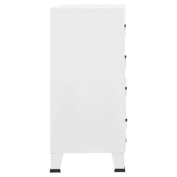 vidaXL Industrial Drawer Cabinet White 78x40x93 cm Metal