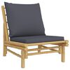 vidaXL 5 Piece Garden Lounge Set with Dark Grey Cushions Bamboo