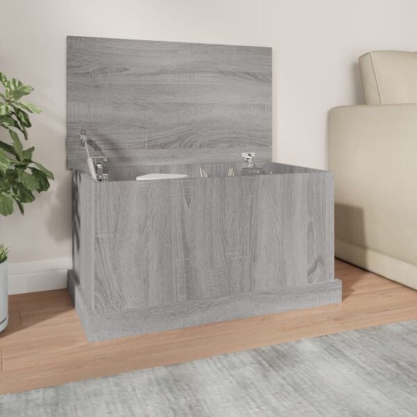 vidaXL Storage Box Grey Sonoma 70x40x38 cm Engineered Wood