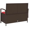 vidaXL Garden Storage Bench with Cushion Brown Poly Rattan