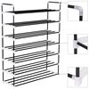 vidaXL Shoe Rack with 7 Shelves Metal and Plastic Black