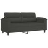 vidaXL 2-Seater Sofa with Pillows&Cushions Dark Grey 140 cm Microfibre Fabric
