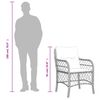 vidaXL 3 Piece Bistro Set with Cushions Grey Poly Rattan