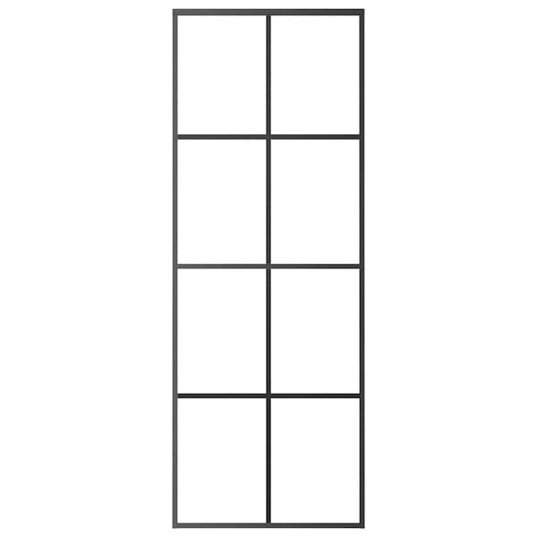 vidaXL Sliding Door Aluminium and ESG Glass 76x205 cm Black