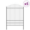 vidaXL Garden Fence 5 pcs Grey 170 x 225 cm Powder-Coated Steel