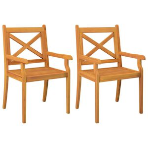vidaXL Outdoor Dining Chairs 2 pcs Solid Wood Acacia