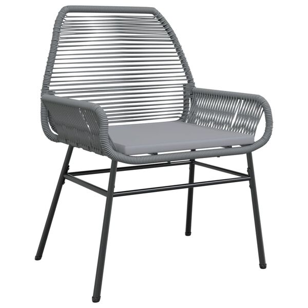 vidaXL Garden Chairs 2 pcs with Cushions Grey Poly Rattan