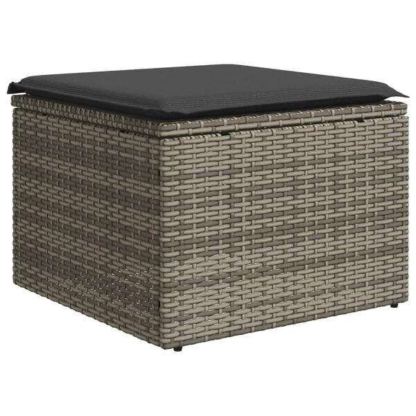 vidaXL 5 Piece Garden Sofa Set with Cushions Grey Poly Rattan