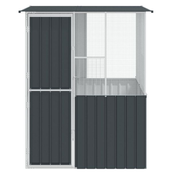 vidaXL Bird Cage Anthracite 154 x 154 x 200 cm Galvanised Steel