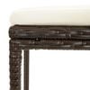 vidaXL 3 Piece Garden Bar Set with Cushions Poly Rattan Brown