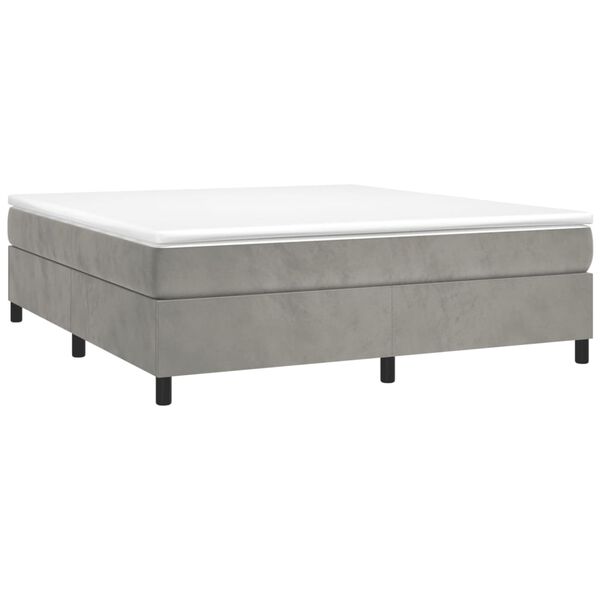 vidaXL Bed Frame without Mattress Light Grey California King Velvet (US Only)