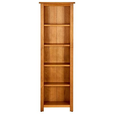 vidaXL 5-Tier Bookcase 45x22x140 cm Solid Oak Wood