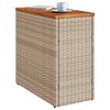 vidaXL Garden Side Table with Wooden Top Beige 58x27.5x55 cm Poly Rattan
