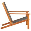 vidaXL Garden Lounge Chair Black Solid Eucalyptus Wood and Textilene