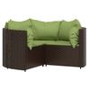 vidaXL 4 Piece Garden Lounge Set with Cushions Brown Poly Rattan