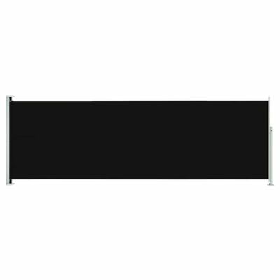 vidaXL Patio Retractable Side Awning 200x600 cm Black