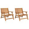 vidaXL Relax Bench 2 pcs Brown Solid Acacia Wood