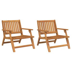 vidaXL Relax Bench 2 pcs Brown Solid Acacia Wood
