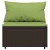 vidaXL 3 Piece Garden Lounge Set with Cushions Brown Poly Rattan