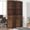 vidaXL Room Divider 4 Panels Dark Brown Solid Wood Paulownia