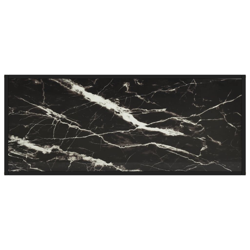 vidaXL Coffee Table Black with Black Marble Glass 120x50x35 cm