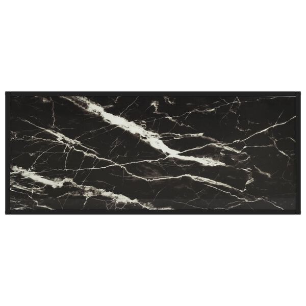 vidaXL Coffee Table Black with Black Marble Glass 120x50x35 cm