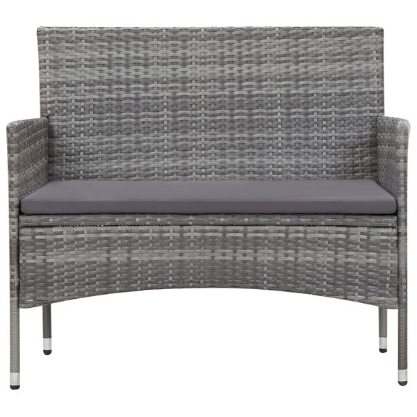 vidaXL 5 Piece Garden Lounge Set With Cushions Poly Rattan Grey
