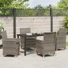 vidaXL Garden Dining Set 5 pcs Grey Poly Rattan