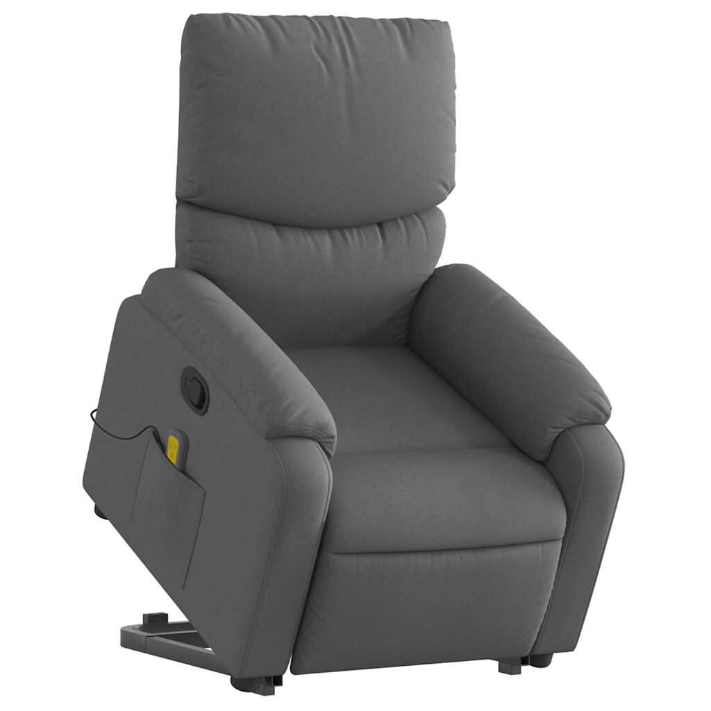 vidaXL Stand up Massage Recliner Chair Dark Grey Fabric