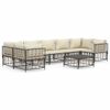 vidaXL 8 Piece Garden Lounge Set with Cushions Anthracite Poly Rattan