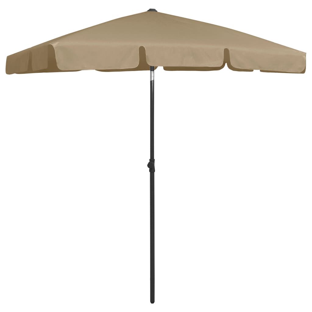 vidaXL Beach Parasol Taupe 180x120 cm