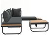 vidaXL 2 Piece Garden Corner Sofa Set with Cushions Aluminium WPC