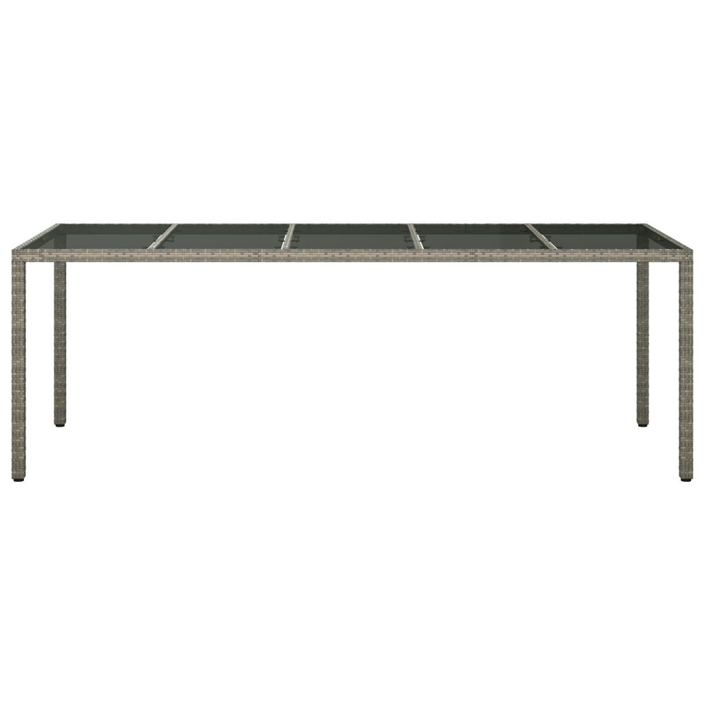 vidaXL Garden Dining Table Grey 250 x 100 x 75 cm Poly rattan