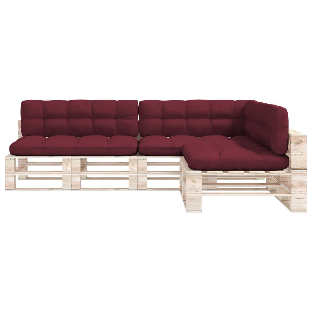 vidaXL Pallet Sofa Cushions 7 pcs Wine Red