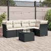 vidaXL 6 Piece Garden Sofa Set with Cushions Black Poly Rattan