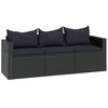 vidaXL Garden Lounge Set Black Poly Rattan