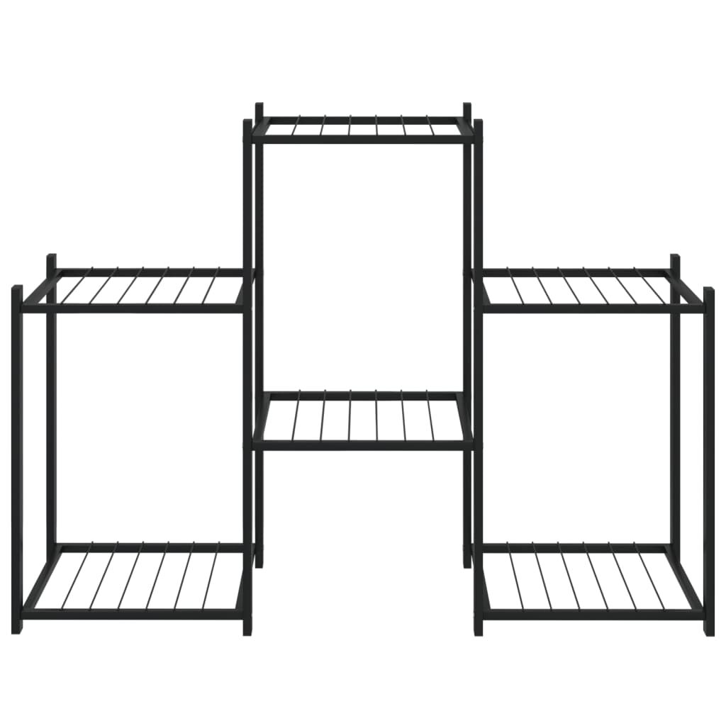 vidaXL Flower Stand 83x25x60 cm Black Iron